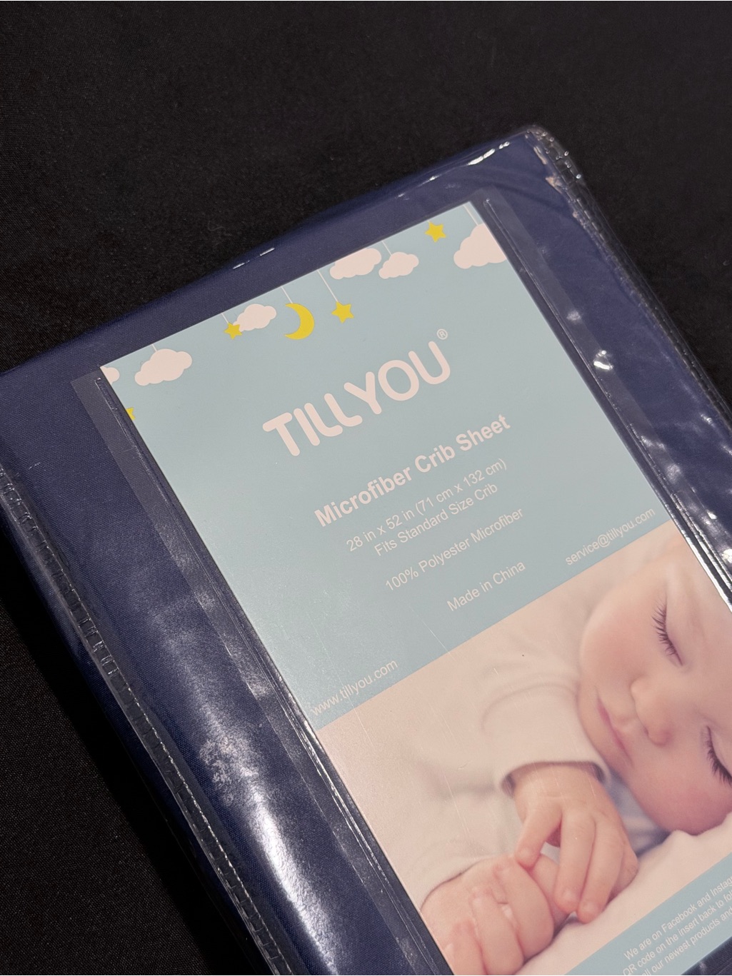 Navy Blue Microfiber Crib Sheet
